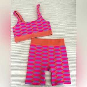 Fabletics shorts and bra set.